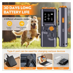 Ultrasonic Dog Bark Control Device with LED & HD Display
