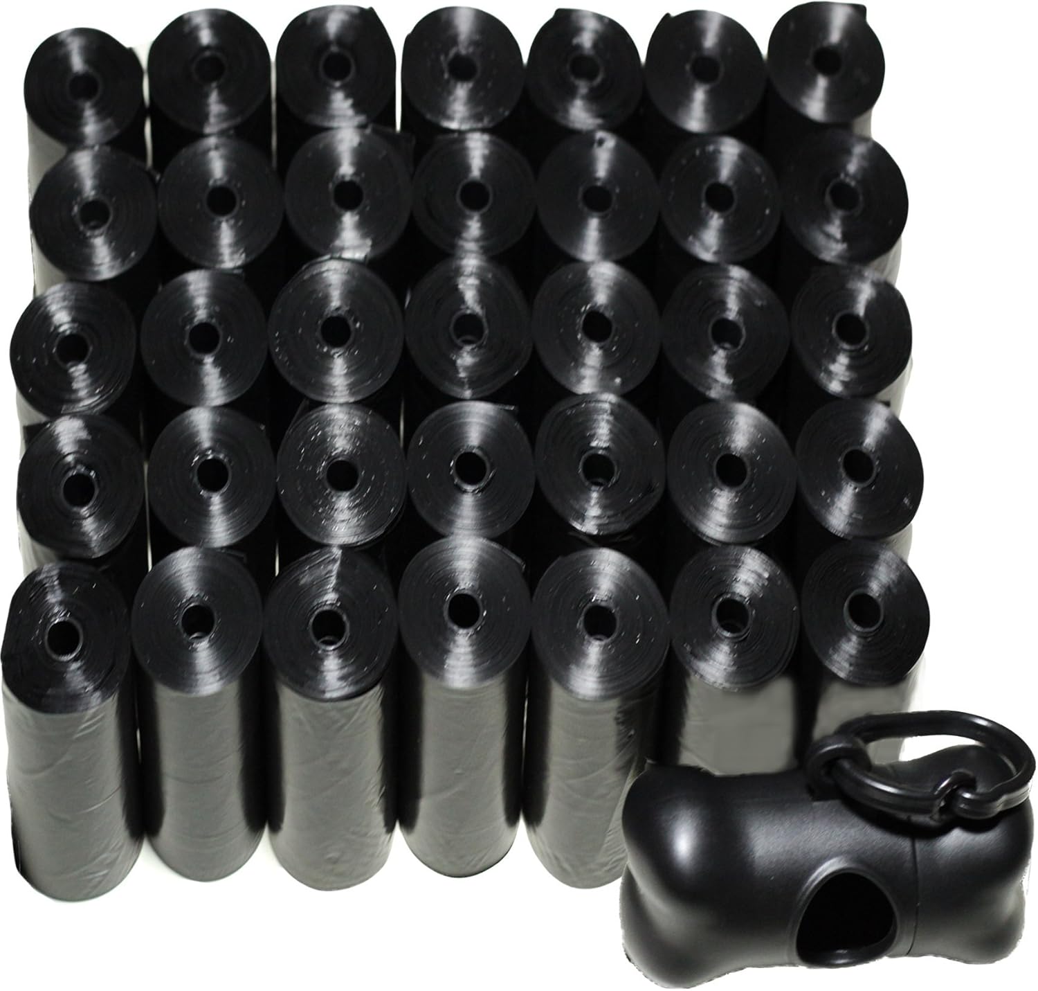 Pet Waste Poop Bags - 35 Refill Rolls with Poop Bag Dispenser - Blue - Black -700 Count