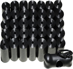 Pet Waste Poop Bags - 35 Refill Rolls with Poop Bag Dispenser - Blue - Black -700 Count