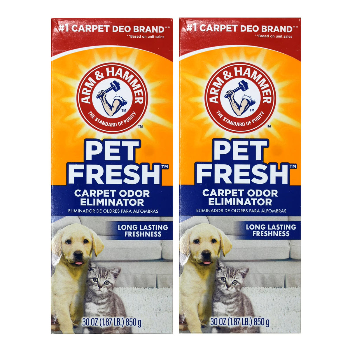 Pet Fresh Arm and Hammer Carpet Odor Eliminator plus Oxi Clean Dirt Fighters