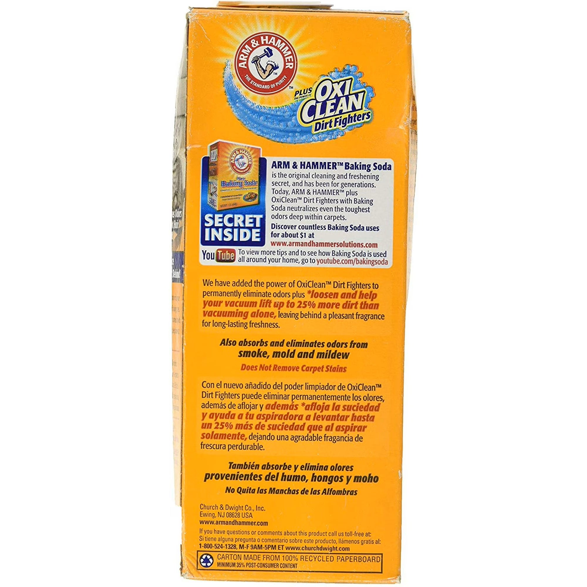 Pet Fresh Arm and Hammer Carpet Odor Eliminator plus Oxi Clean Dirt Fighters