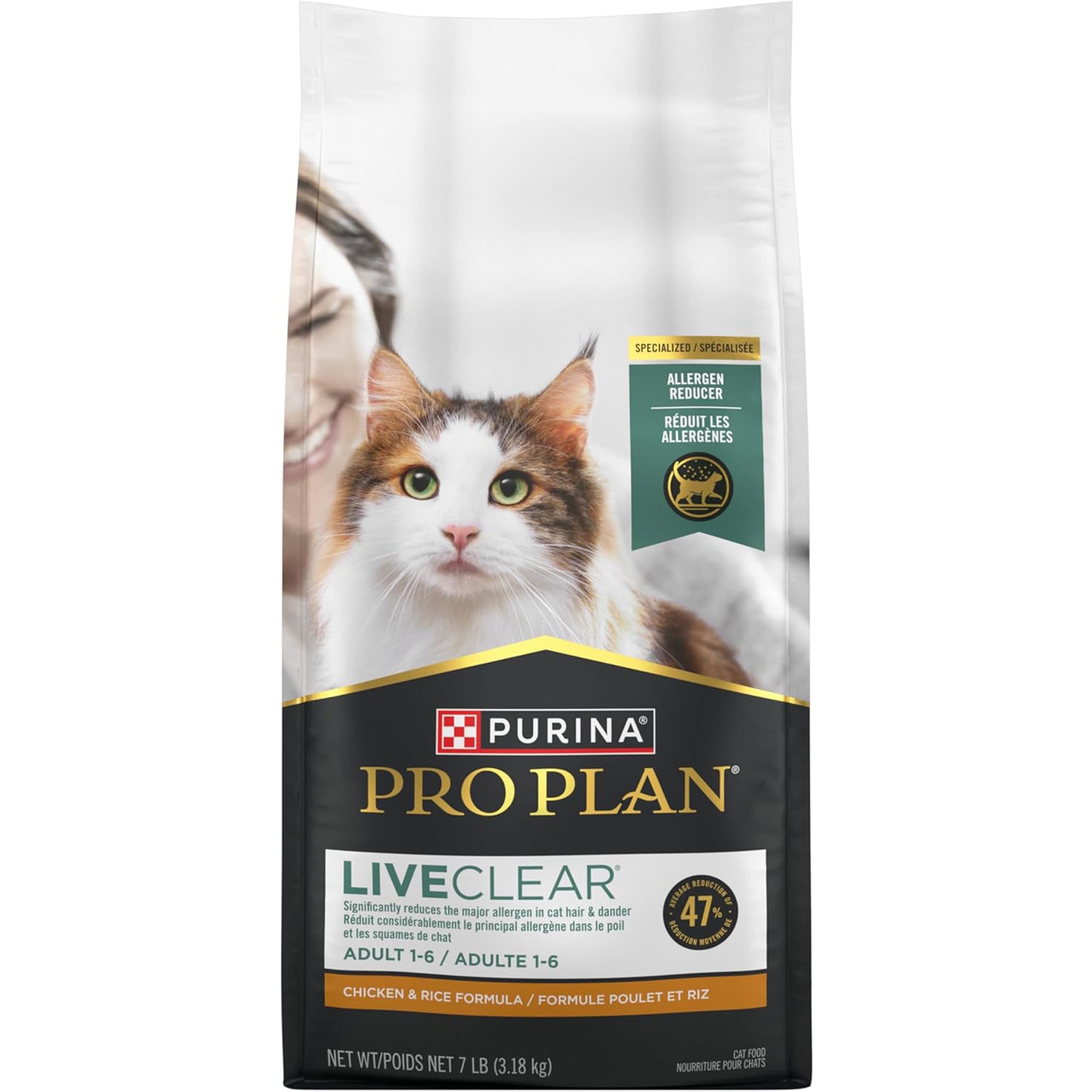 Purina Pro Plan Allergen Reducing, High Protein Cat Food, LIVECLEAR Chicken and Rice Formula