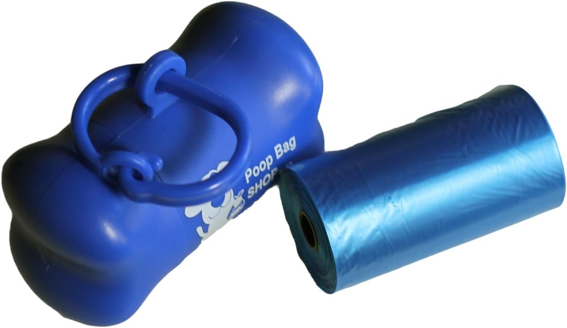 Pet Waste Poop Bags - 35 Refill Rolls with Poop Bag Dispenser - Blue - Black -700 Count