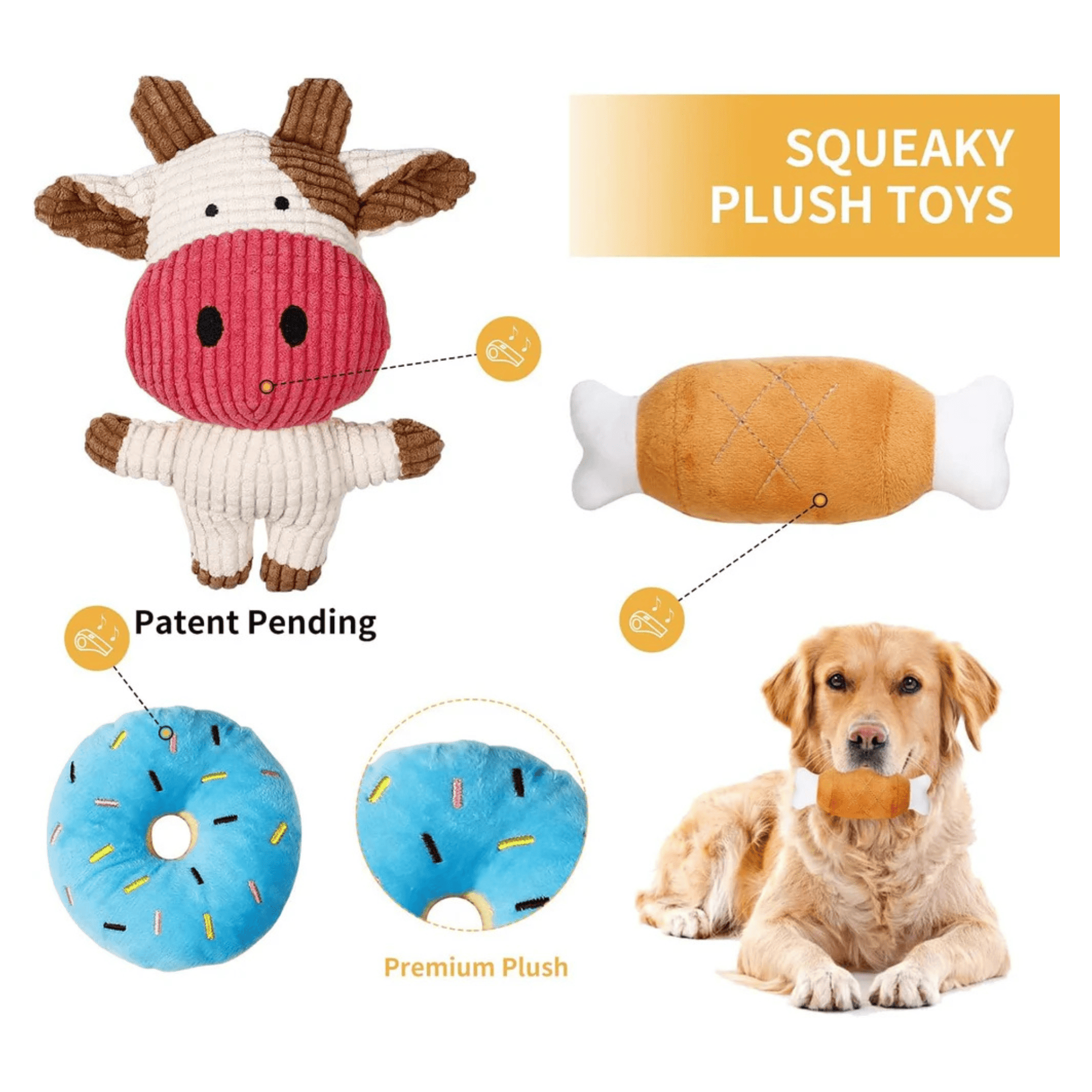 7 Pack Small Dog Toys Set Puppy Teething Chew Rope & Squeaky Toys