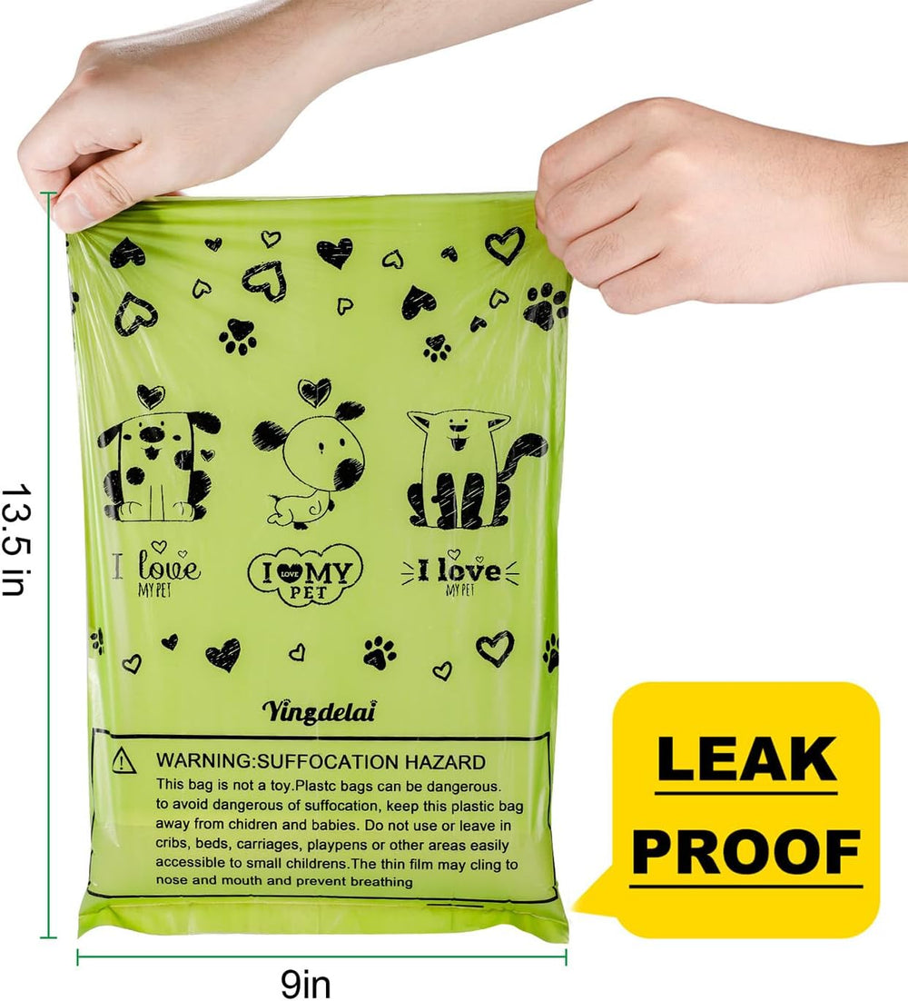 Dog Poop Bags - Extra Thick Leakproof Waste Bag with Dispenser for Doggy (Scented)
