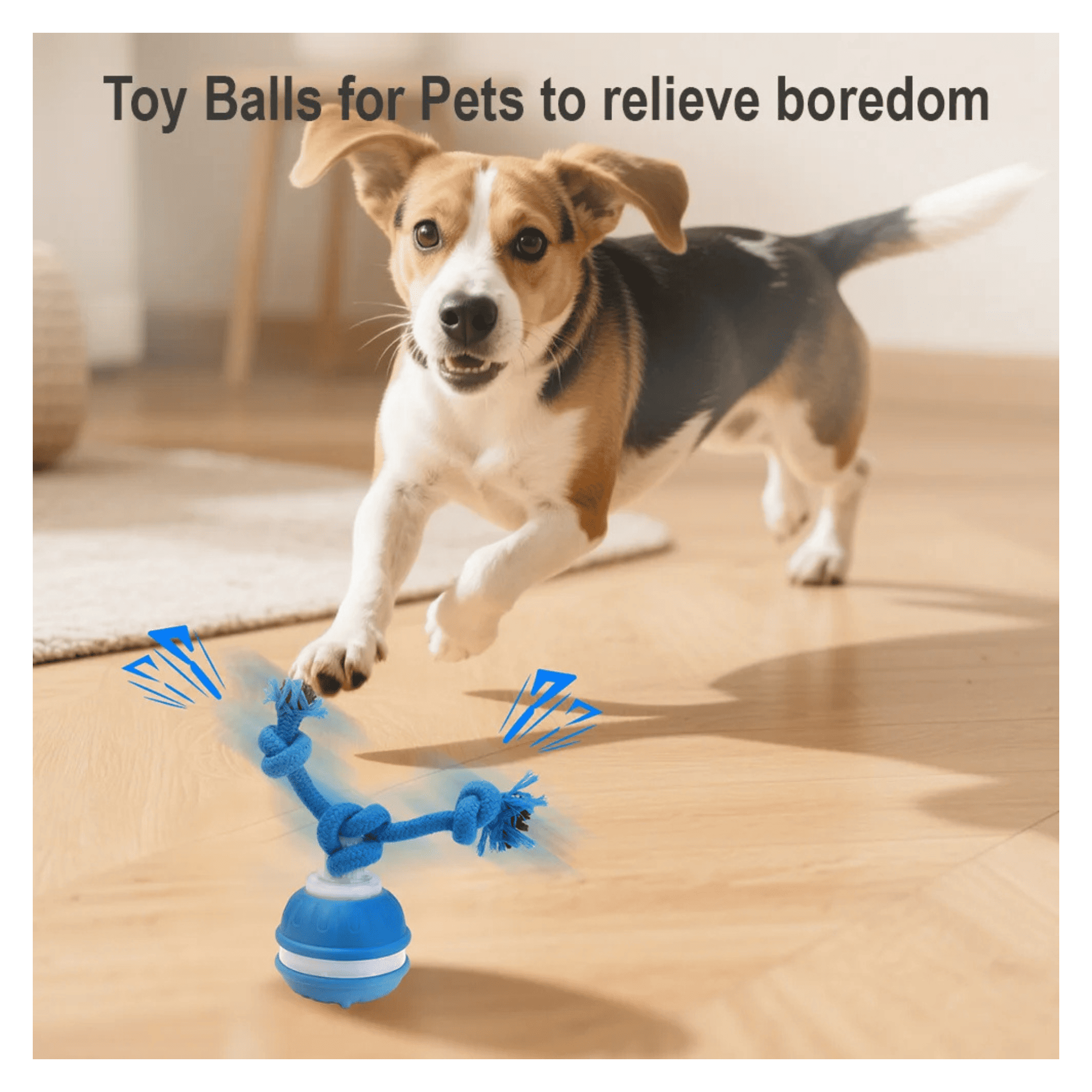 Automatic Rolling Smart Ball with Faux Tail, Rechargeable Electric Dog Toy with Motion Sensor