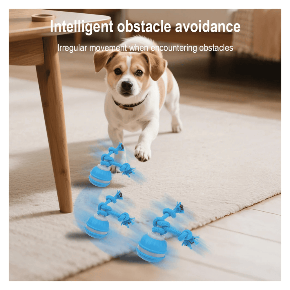 Automatic Rolling Smart Ball with Faux Tail, Rechargeable Electric Dog Toy with Motion Sensor