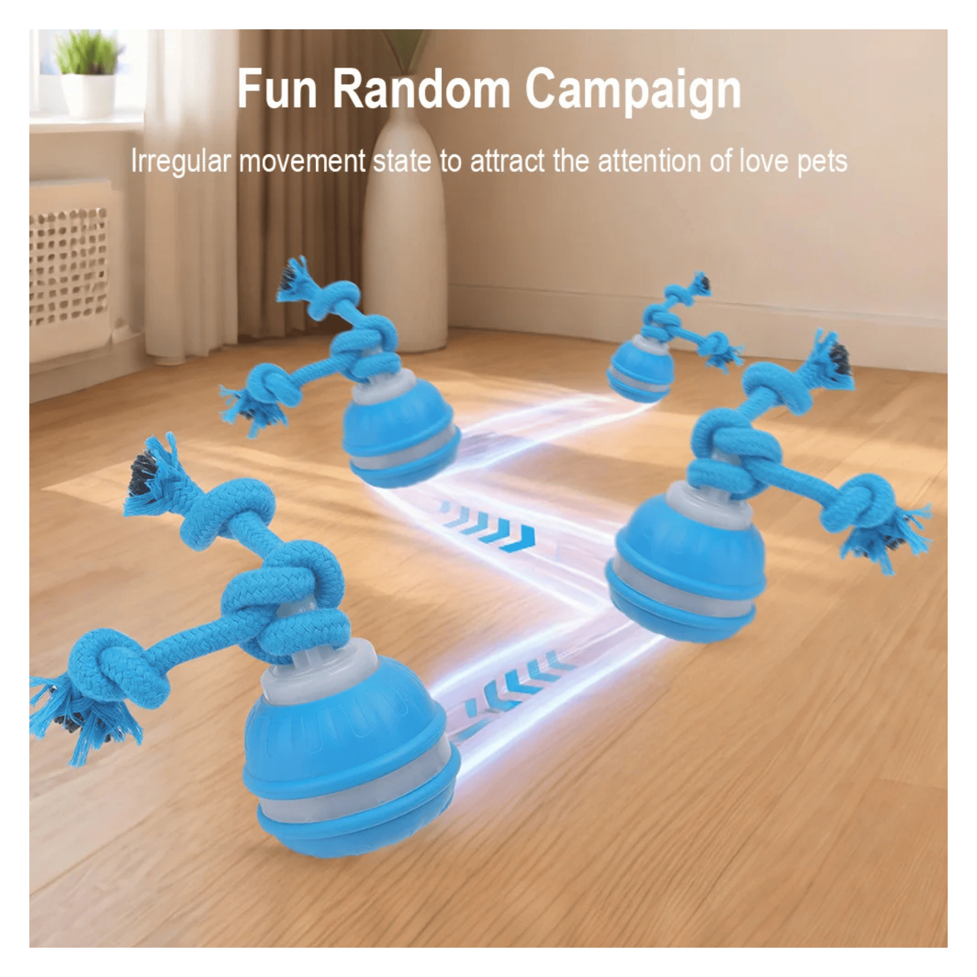 Automatic Rolling Smart Ball with Faux Tail, Rechargeable Electric Dog Toy with Motion Sensor