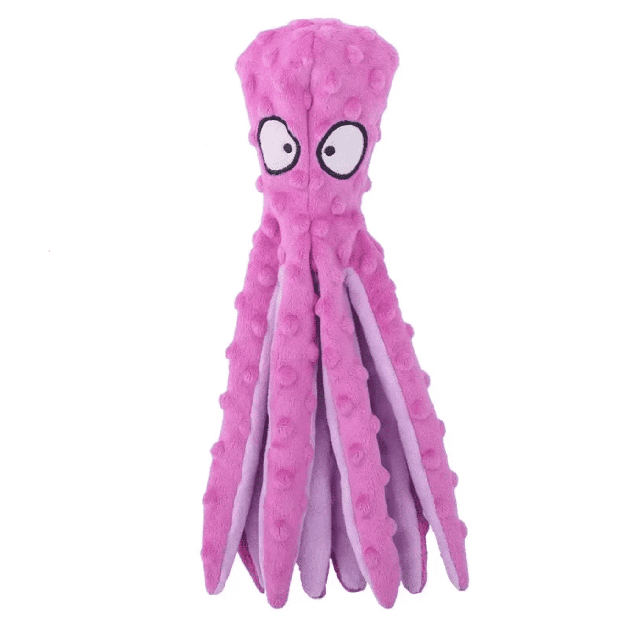 No Stuffing Octopus Dog Squeaky Toy Crinkle Plush Durable Interactive Chew Toy