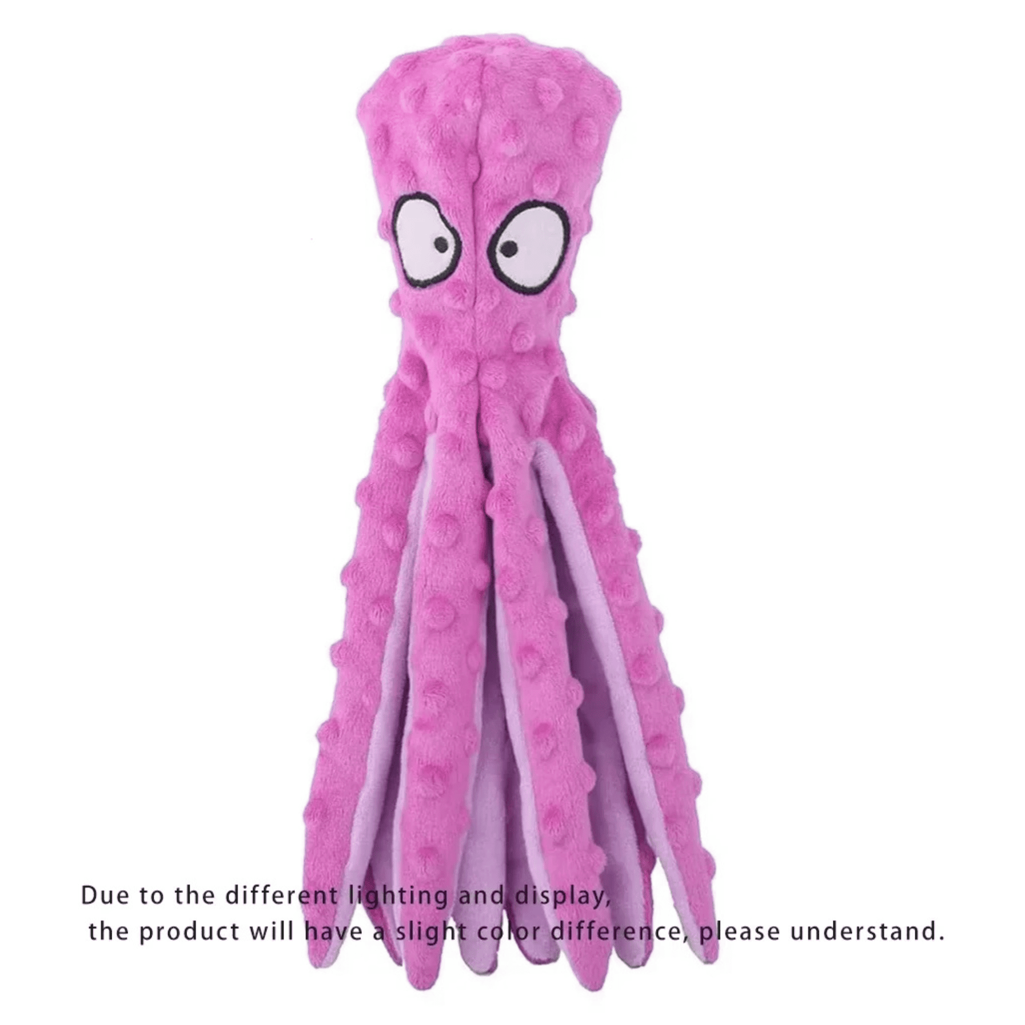No Stuffing Octopus Dog Squeaky Toy Crinkle Plush Durable Interactive Chew Toy