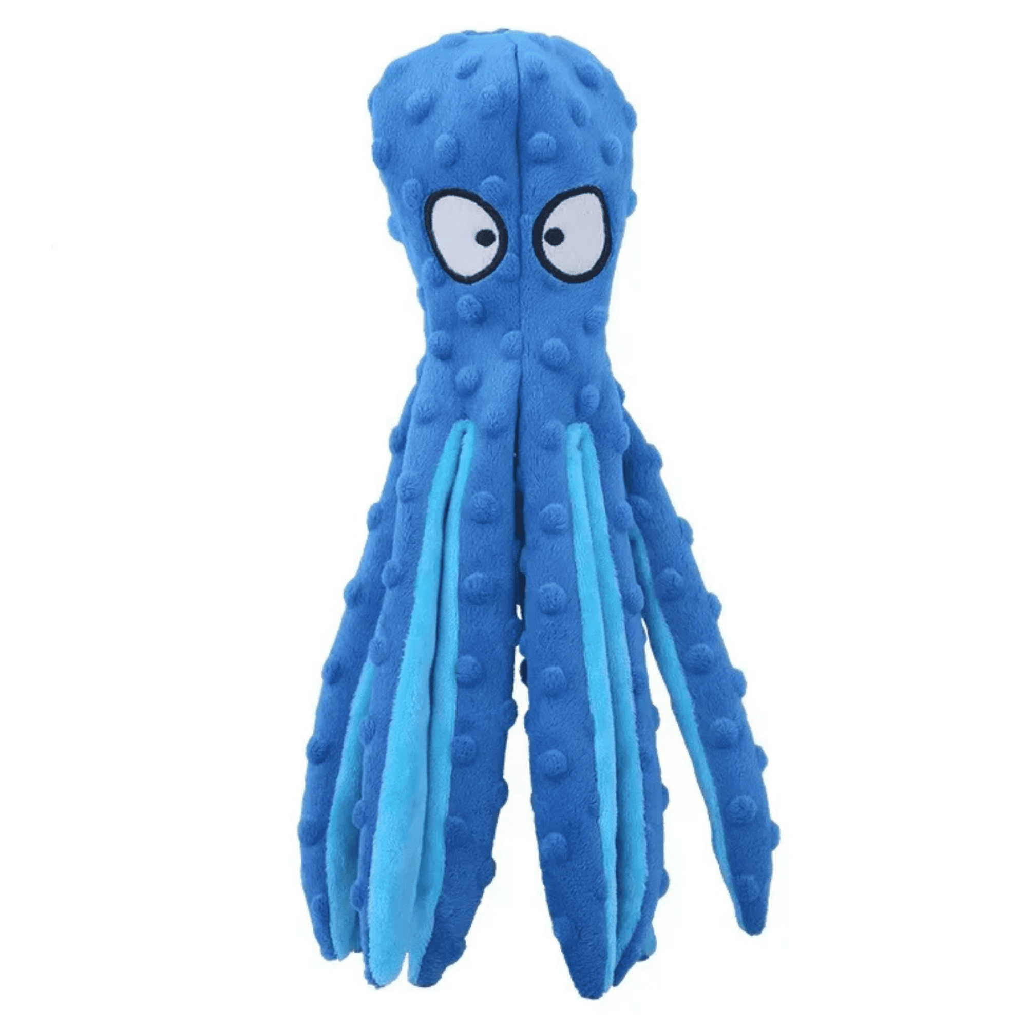 No Stuffing Octopus Dog Squeaky Toy Crinkle Plush Durable Interactive Chew Toy
