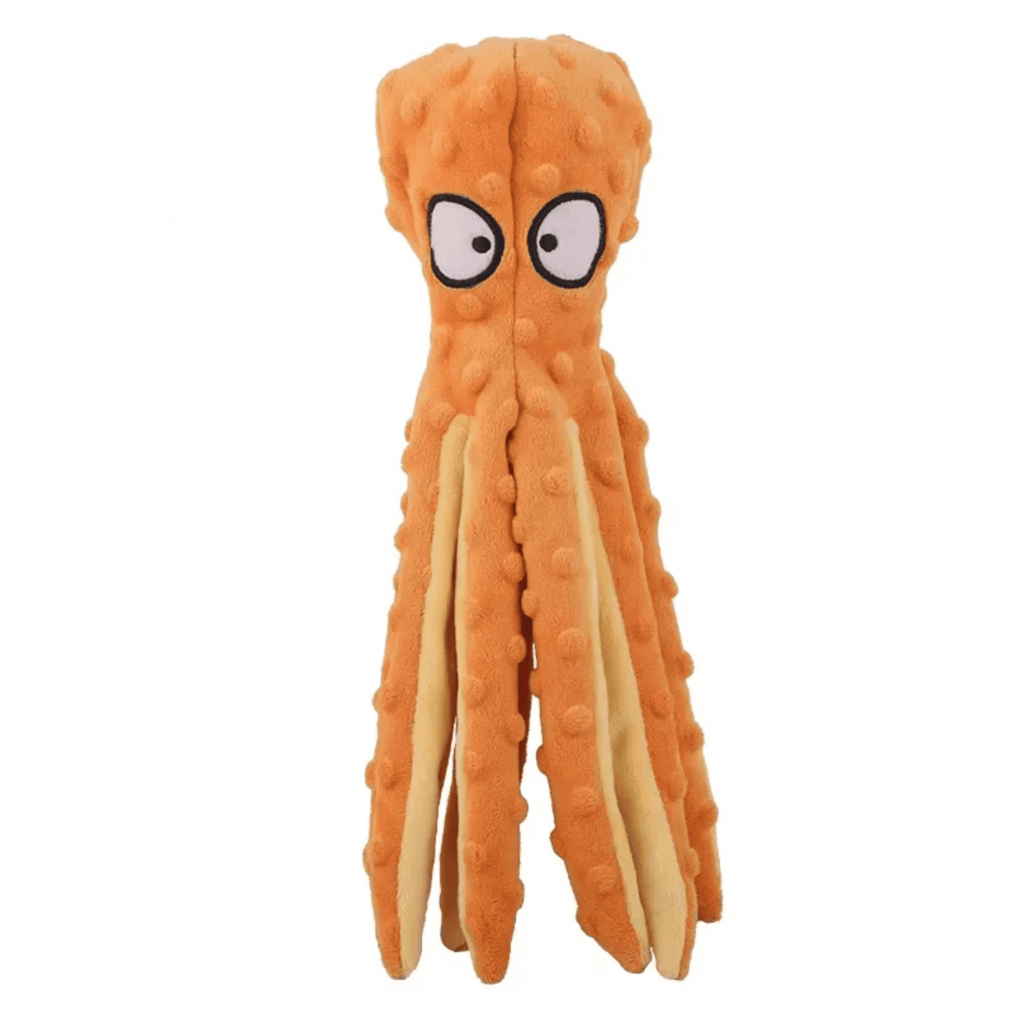No Stuffing Octopus Dog Squeaky Toy Crinkle Plush Durable Interactive Chew Toy