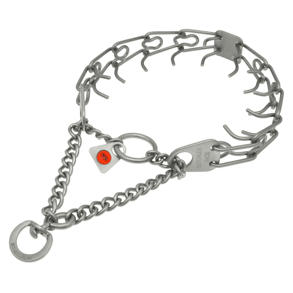 Matte Stainless Steel Dog Training Collar with Swivel D-Ring Scratch Resistant