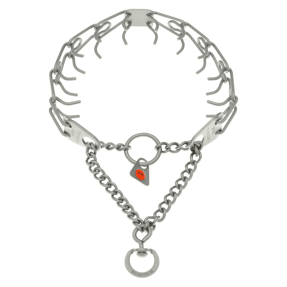 Matte Stainless Steel Dog Training Collar with Swivel D-Ring Scratch Resistant