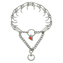 Matte Stainless Steel Dog Training Collar with Swivel D-Ring Scratch Resistant