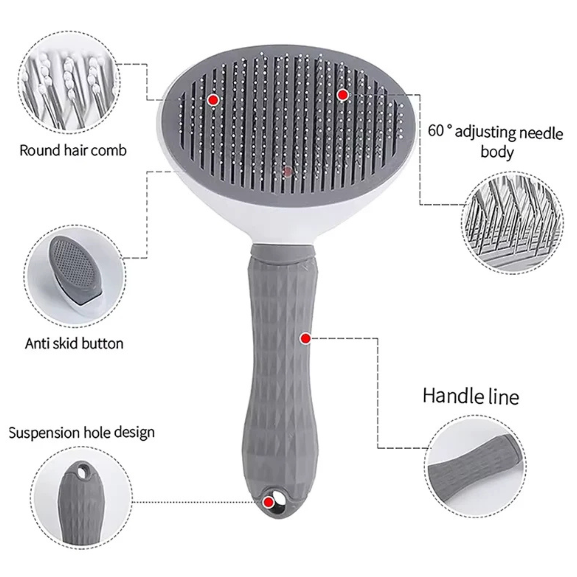 Dog Grooming Comb for Shedding Pet Hair Remover Brush for Dogs