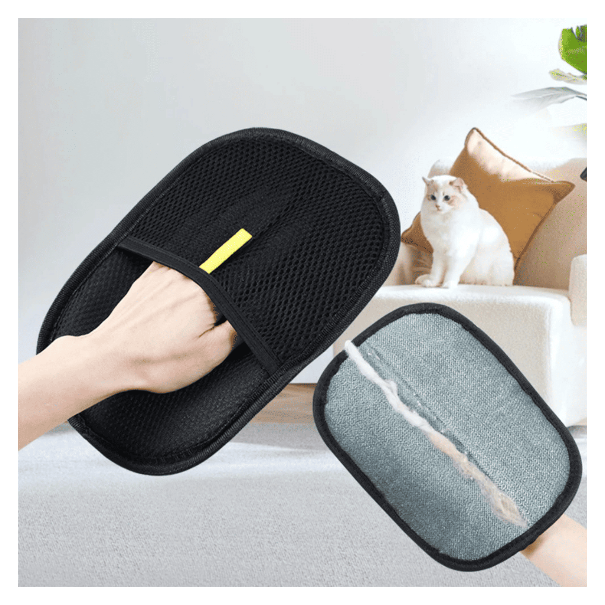 Pet Hair Remover Mitt Grooming Glove Easy Fur Removal for Long, Short & Curly Hair