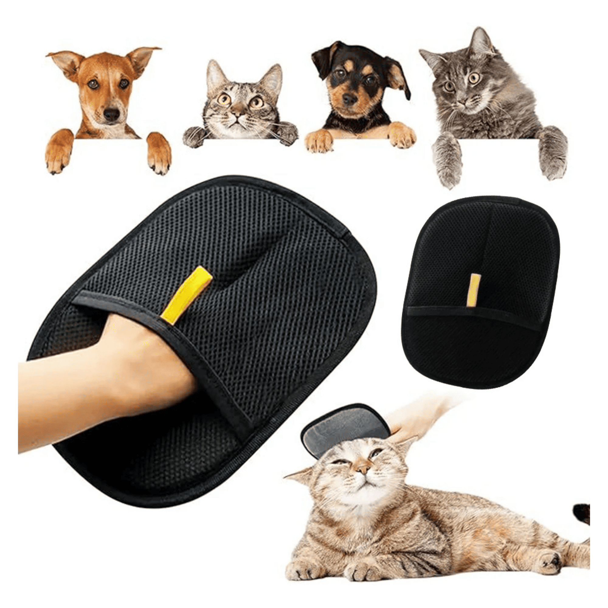 Pet Hair Remover Mitt Grooming Glove Easy Fur Removal for Long, Short & Curly Hair
