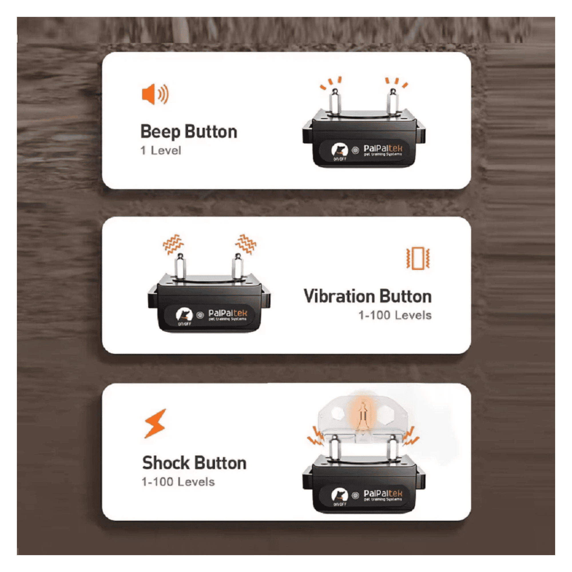 Waterproof Rechargeable Shock Dog Training Collar with Remote, Beep & Vibration Collar
