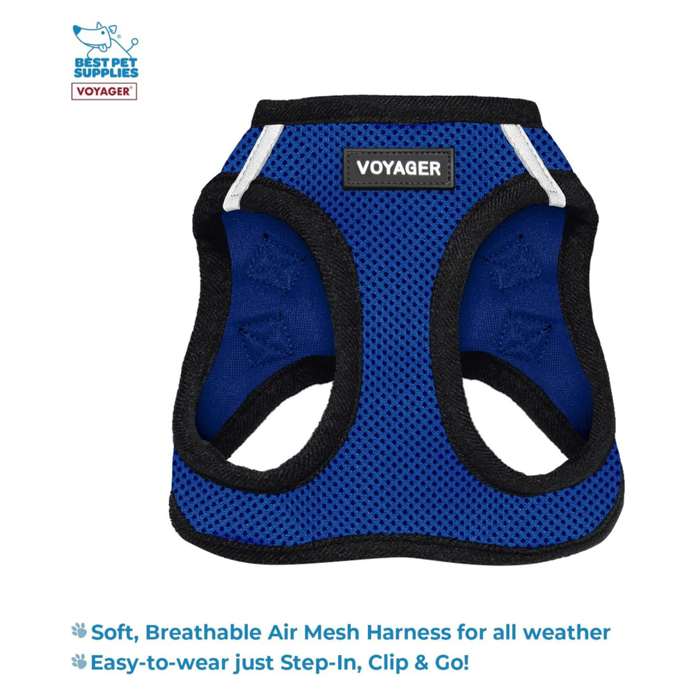 Voyager Step-In Mesh Dog Harness & 5FT Leash Combo Reflective, Breathable All-Weather Pet Harness Set