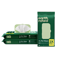 Earth Rated XL Hypoallergenic Pet Wipes - Pack of 3